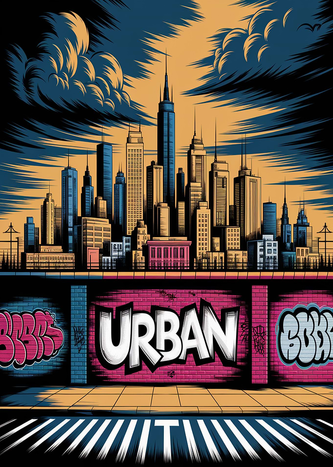 Urban Graffiti Cityscape Art