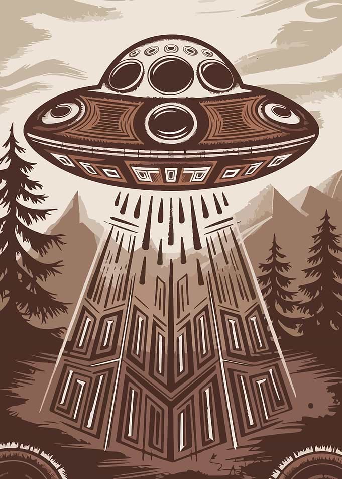 UFO over the forest