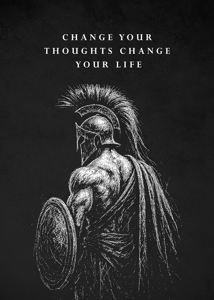 Spartan Warrior with Motivational Change Life Quote