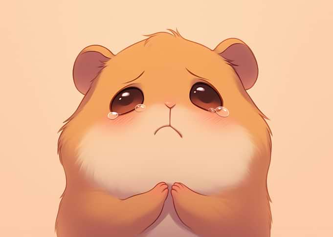 sad hamster meme cute
