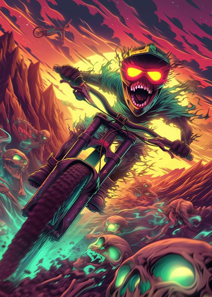 Mountain Biker in a Hellscape