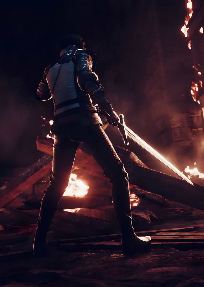 Knight in Burning Ruins