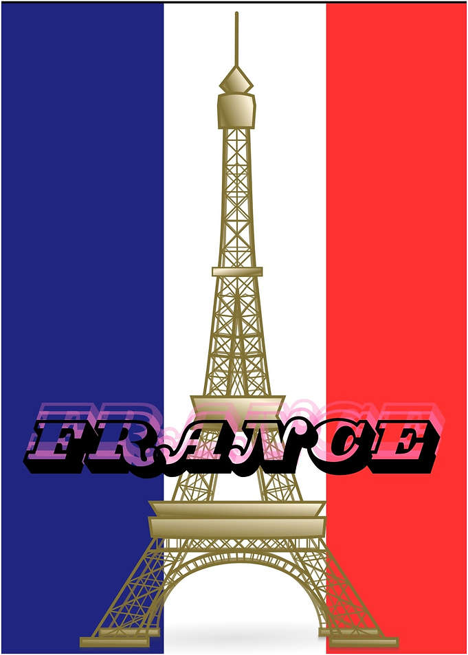 France Eiffel Tower Flag Illustration