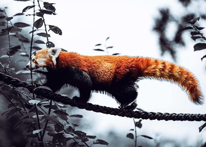 Red Panda on Rope