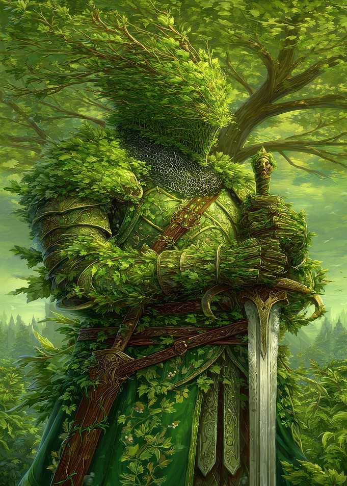 Green Knight in Forest Armor