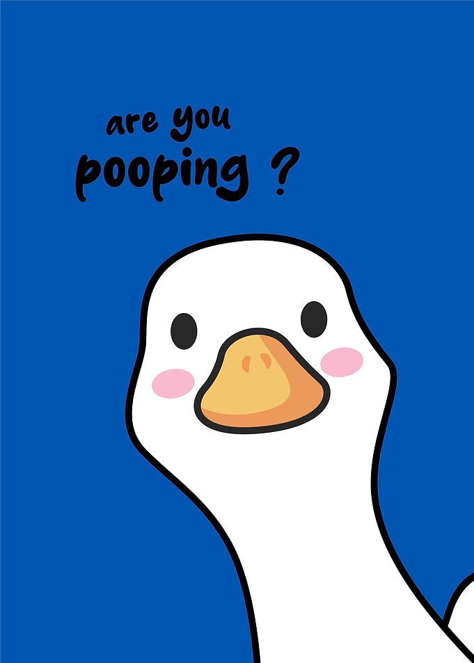 Funny Duck Question on Blue Background