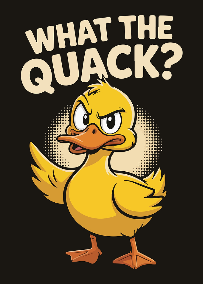 Angry Duck Cartoon 'What the Quack?'