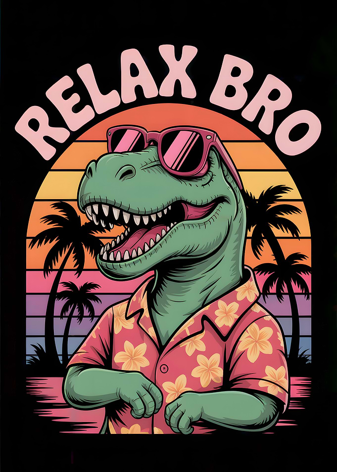 Relax Bro Dinosaur Hawaiian Shirt