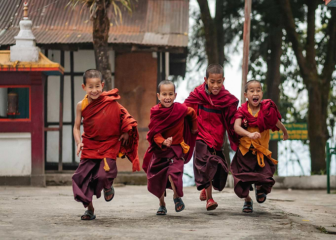 Running Monks: Joyful Childhood