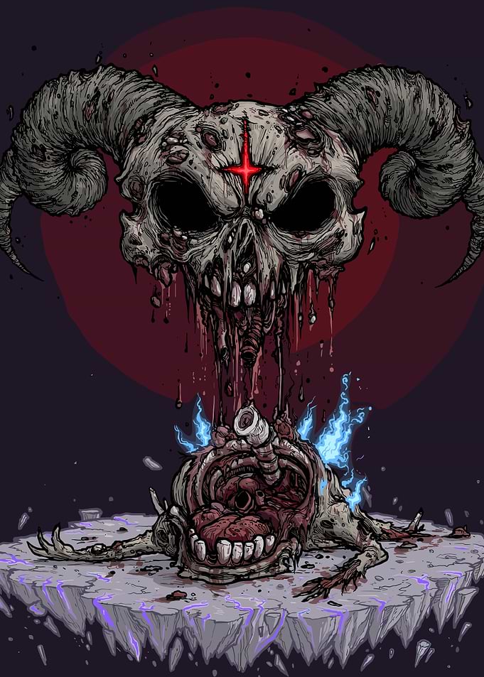 Horror Skull and Body Illustration
