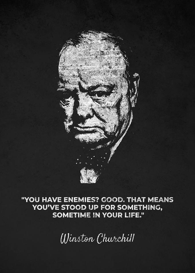 Winston Churchill Enemies Quote Portrait