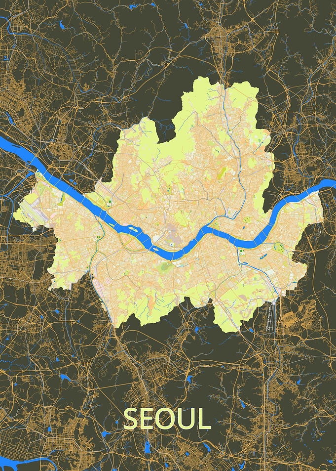 Detailed Map of Seoul, South Korea