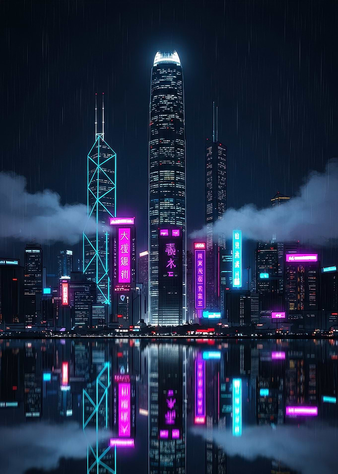 Neon Cityscape at Night