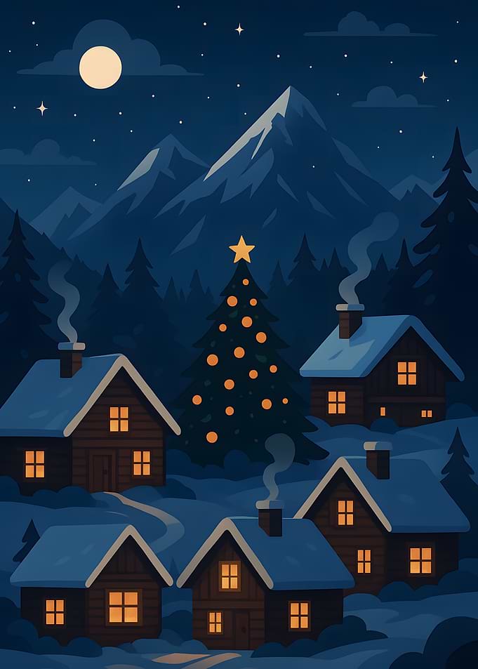 Winter Village Christmas Night