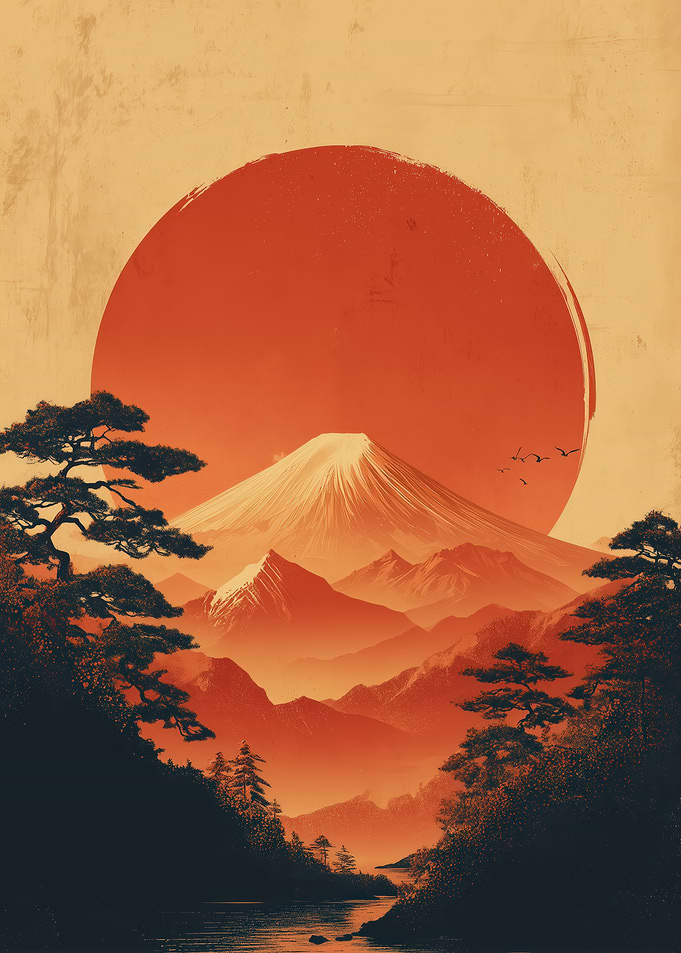Mount Fuji Sunset Landscape