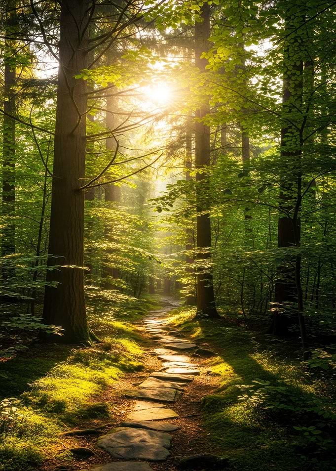 Sunlit Forest Path