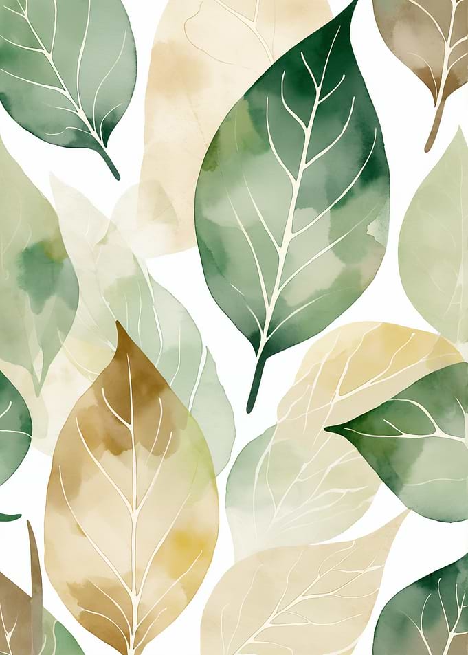 Watercolor Leaves Pattern