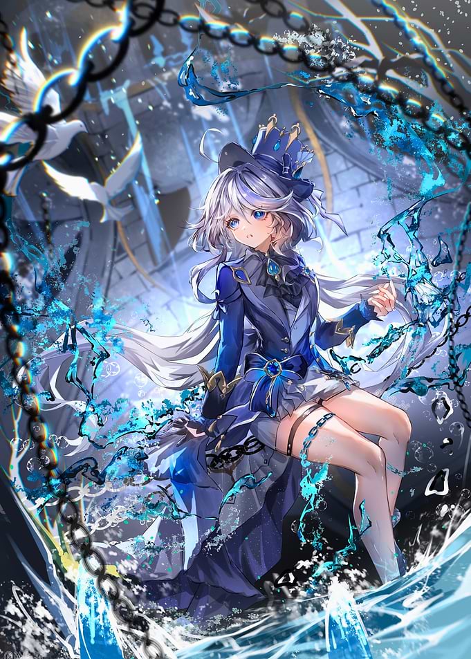 AGirl with Blue Magic and Chains