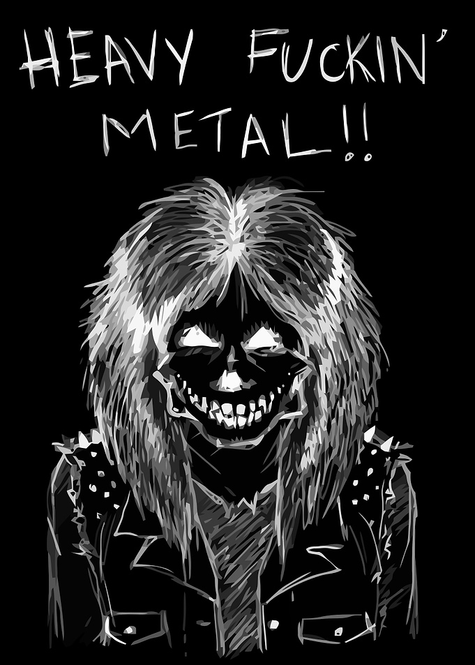 Heavy Metal Skull in Leather Jacket