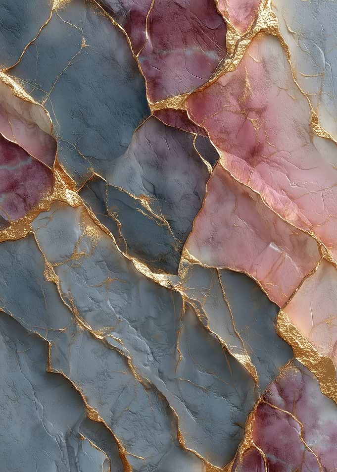 Abstract Marble Texture with Gold Veins