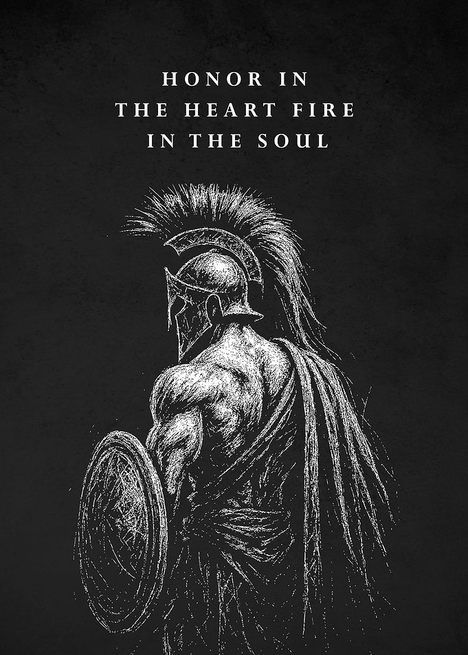 Spartan Warrior Honor Fire Soul Quotes Art