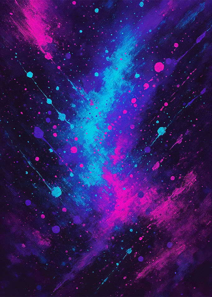 Abstract Neon Splatter Art