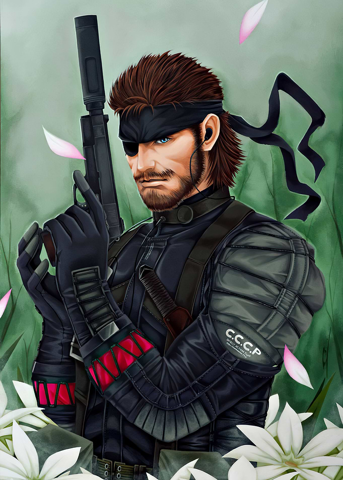 Naked Snake in Floral Setting