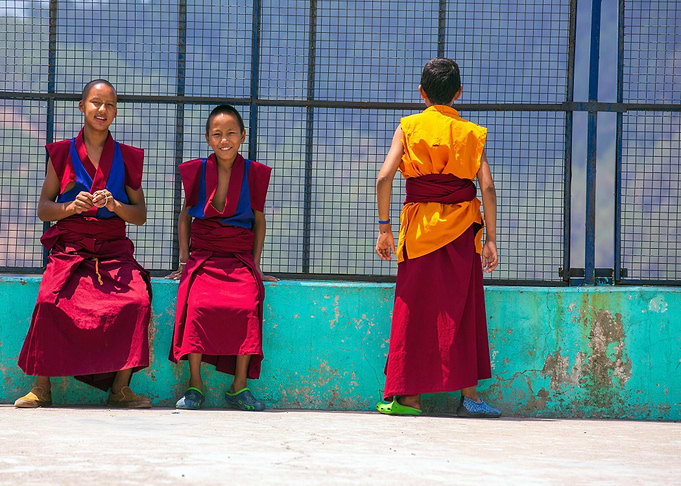 Young Monks in Traditional Robes