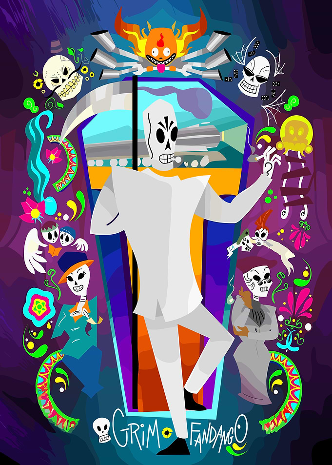 Grim Fandango Colorful Illustration
