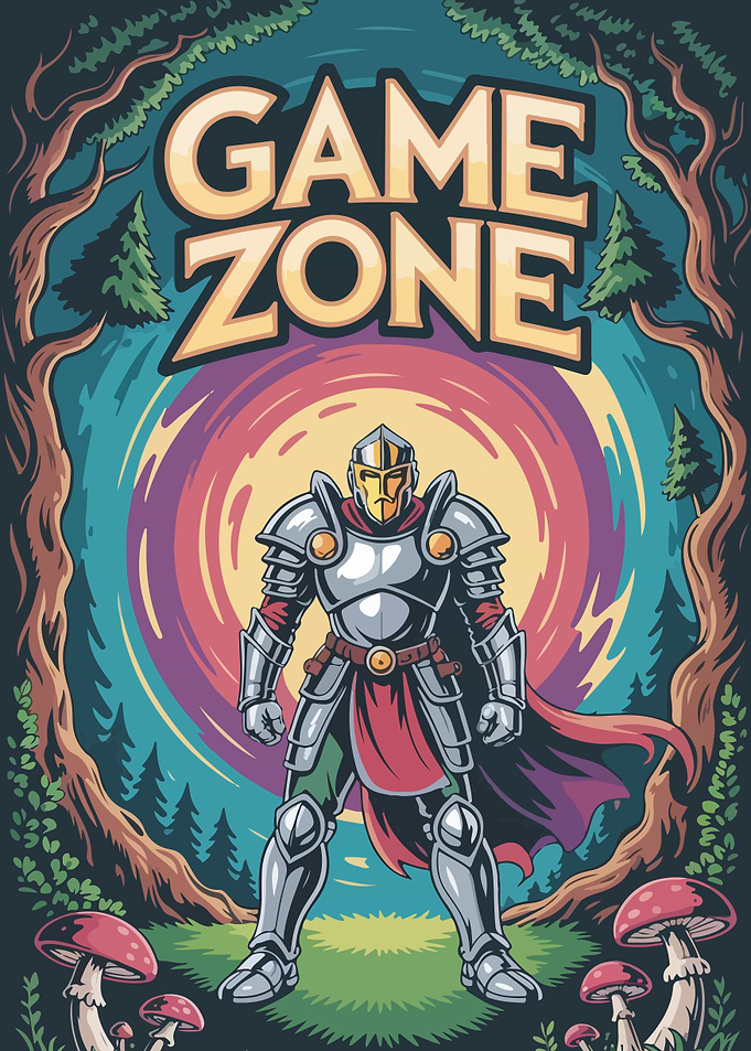 Game Zone Knight in Forest Illustration