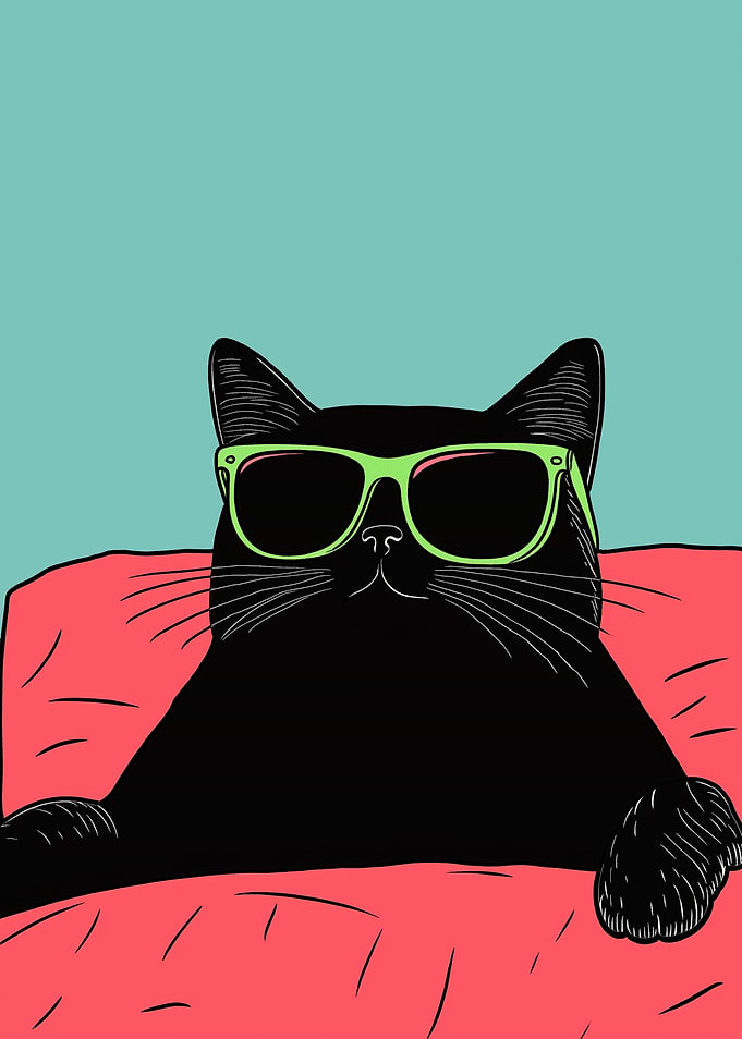 Cool Cat with Sunglasses Illustration