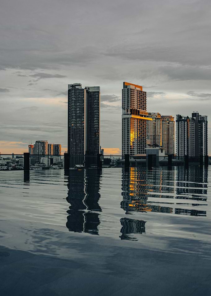 Cityscape Reflection on Water