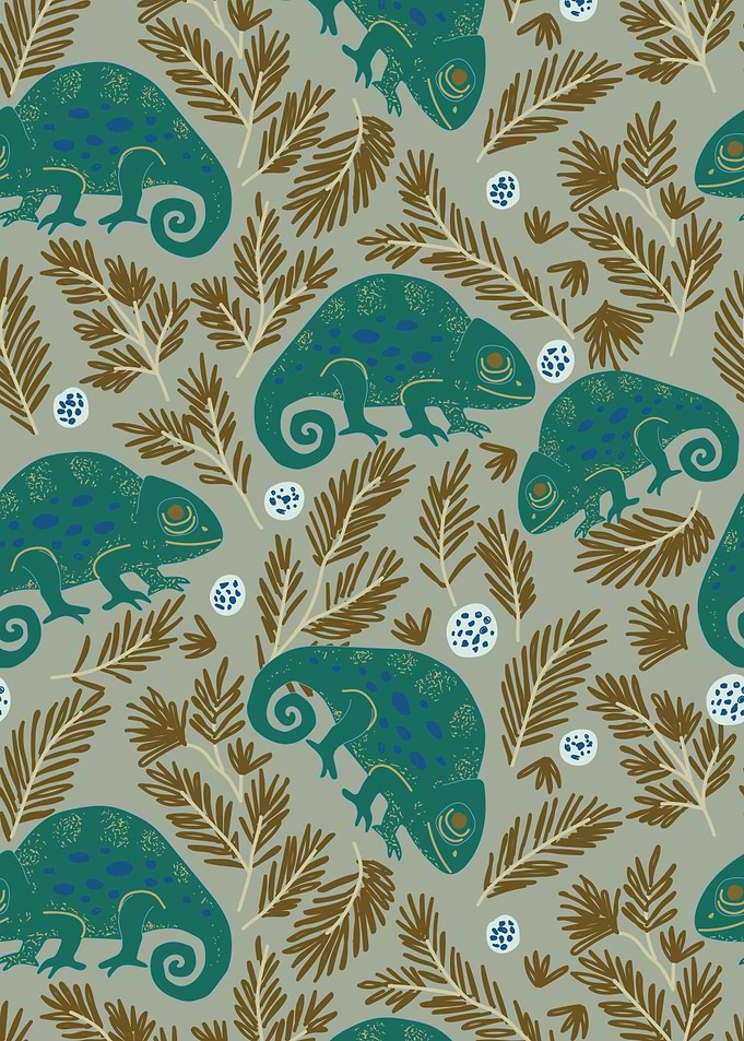 Chameleon and Fern Pattern