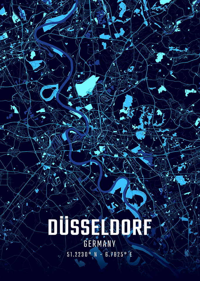 Düsseldorf Midnight City Map