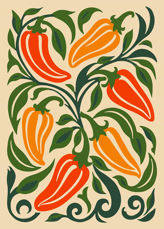 Pepper Plant Illustration