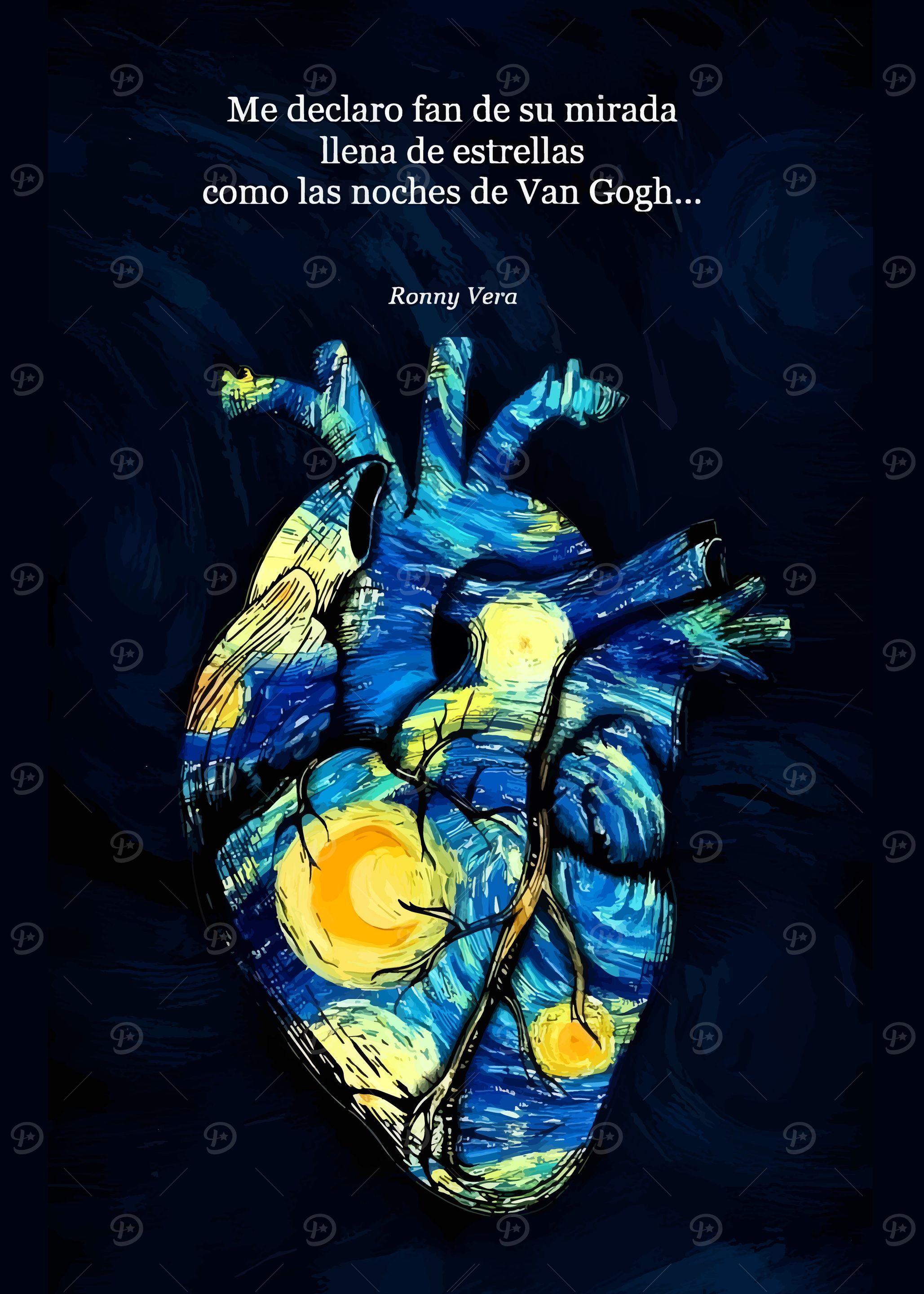 Van Gogh Heart with Starry Night