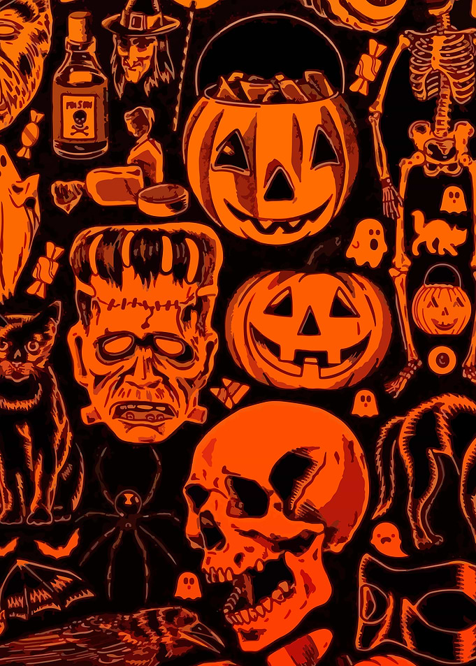 Halloween Orange and Black Pattern