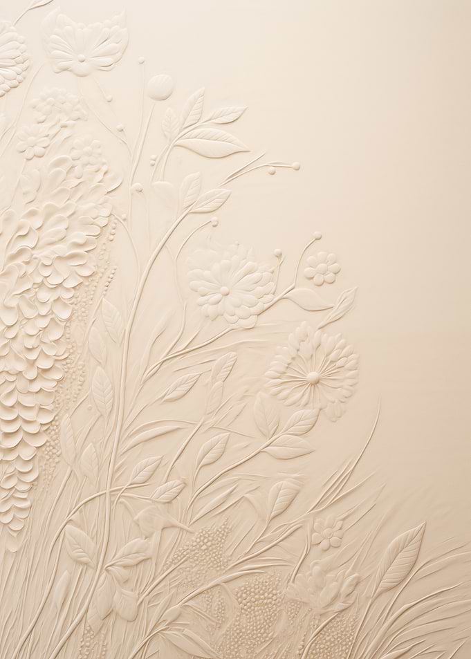 Floral Embossed Beige Background
