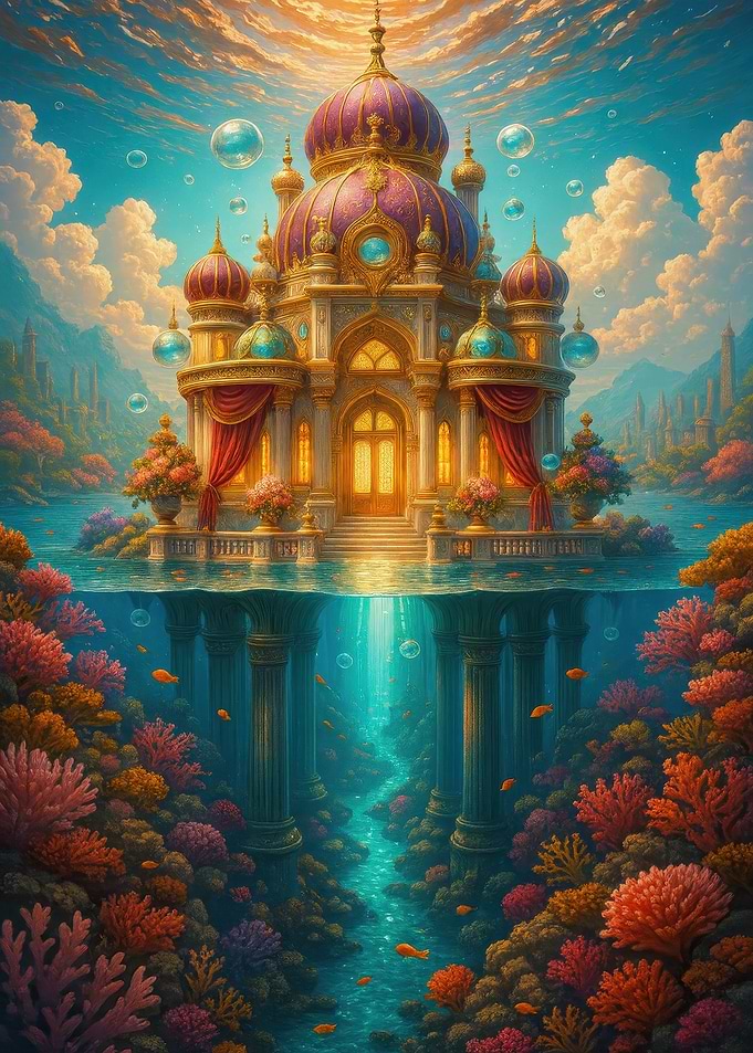 Underwater Palace Fantasy Landscape