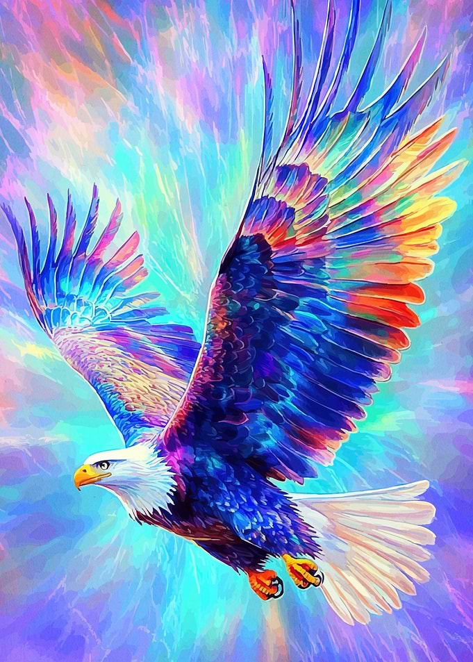 Colorful Eagle Flight