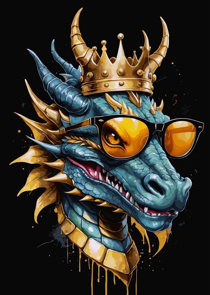Cool Dragon King with Sunglasses