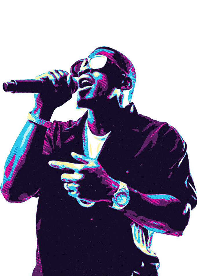 Singer with Microphone Pop Art