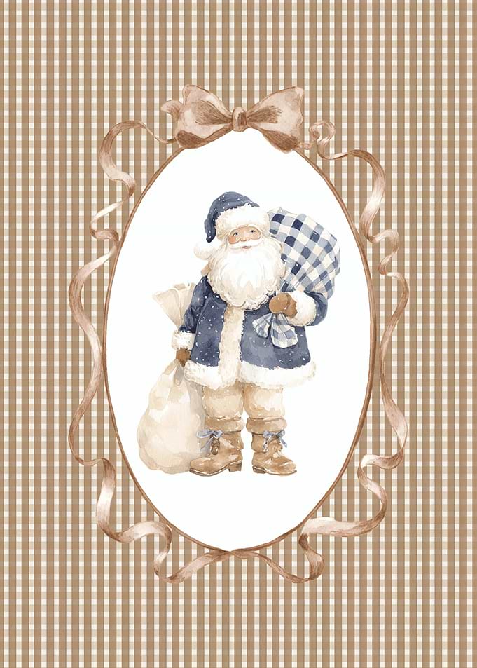 Watercolor Santa Claus with Gifts