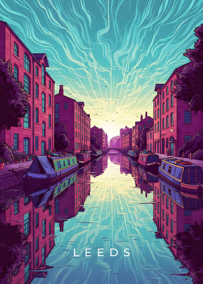 Leeds Canal Cityscape Art