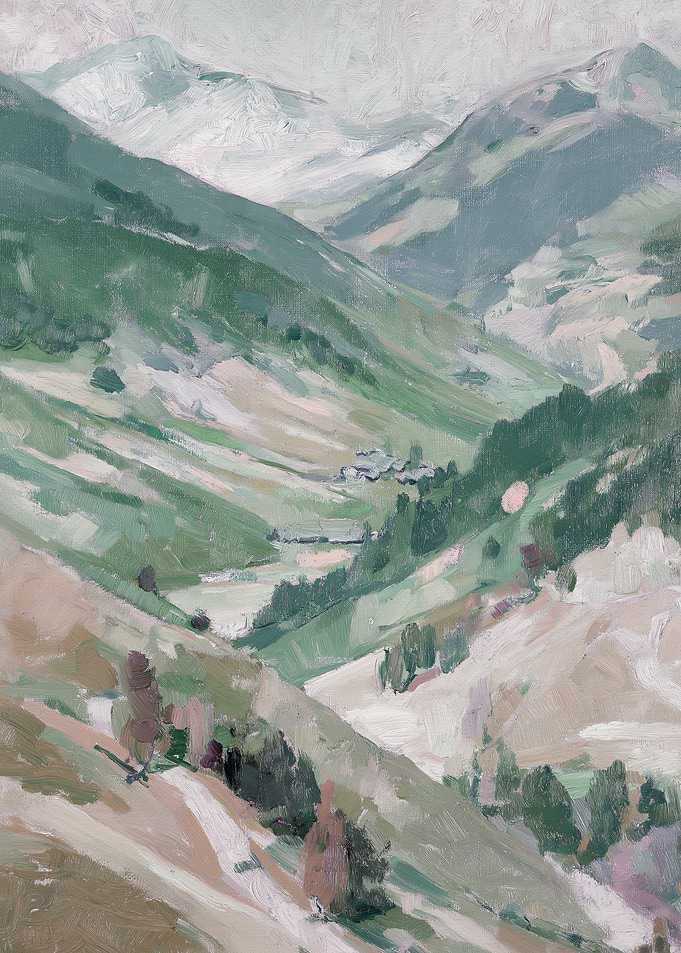 Mountain Valley Landscape Painting