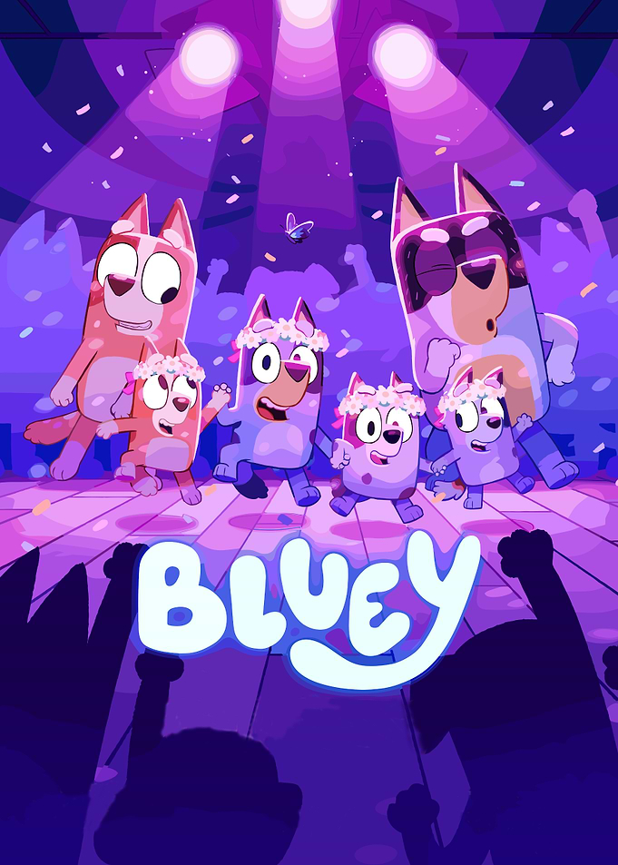 Bluey and family at a concert