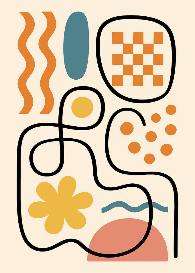Abstract Shapes and Lines Art Print