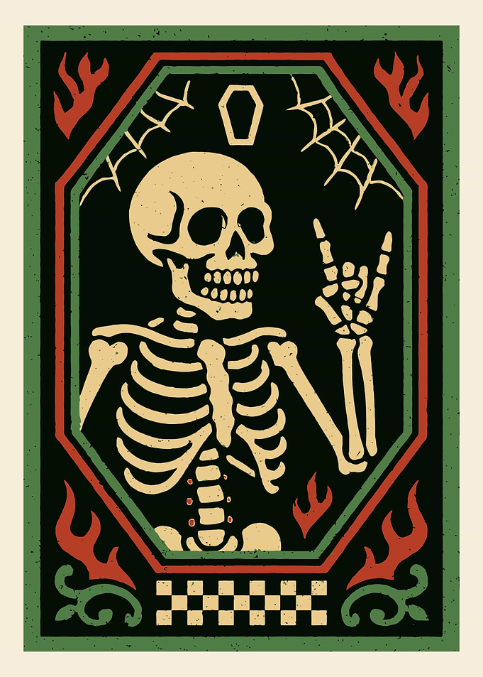 Skeleton Rock On Illustration