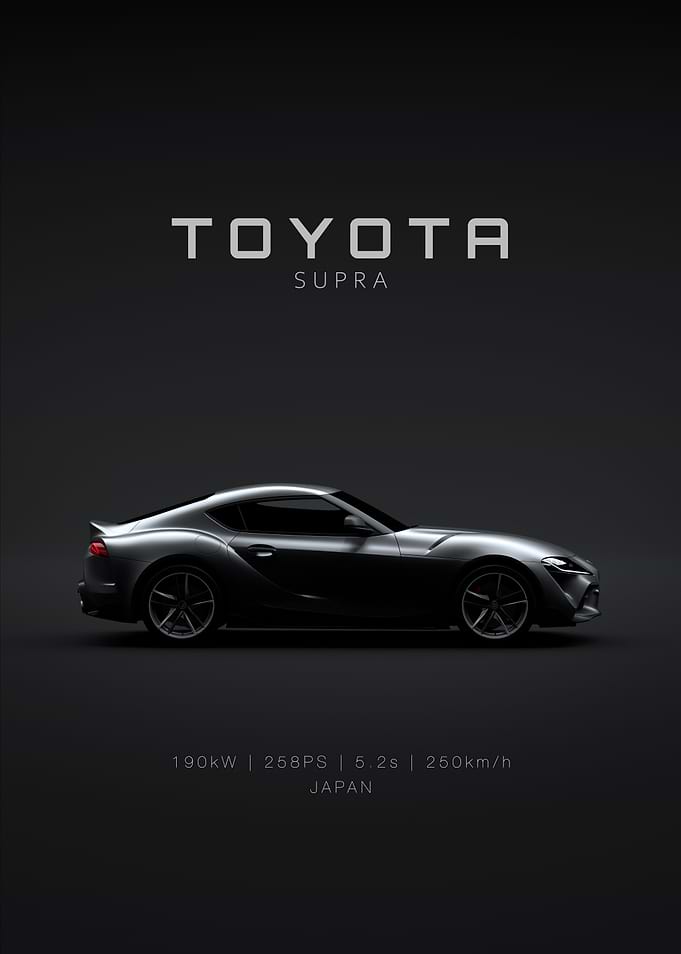 Toyota Supra Car Dark Background