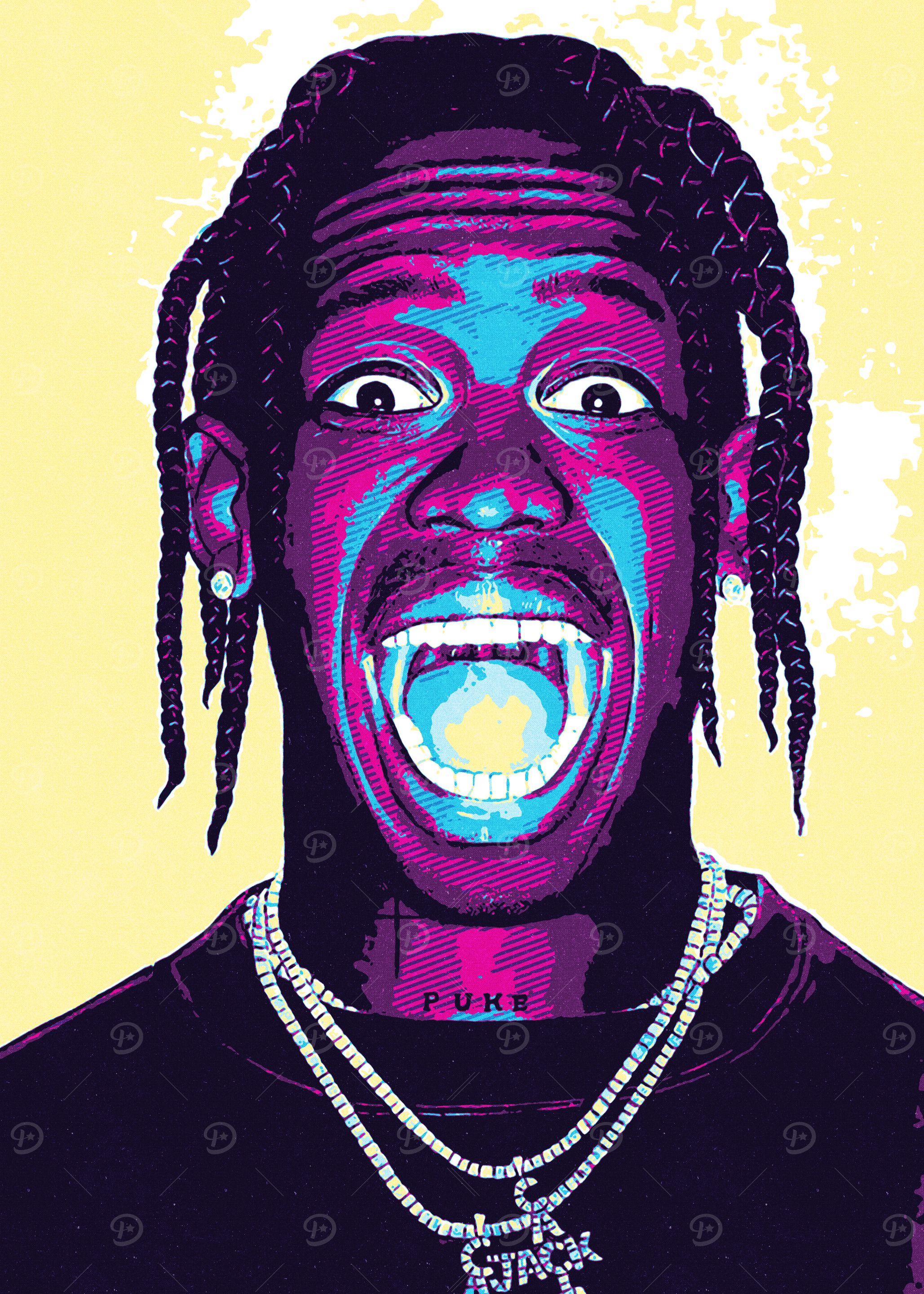 Travis Scott Pop Art Portrait